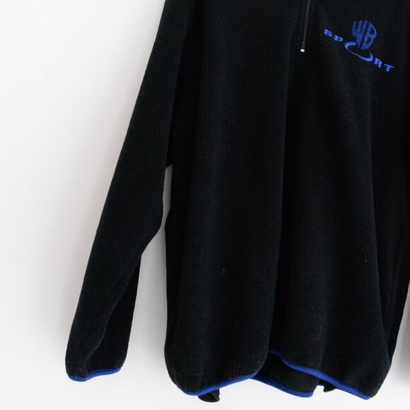 VTG '97 Warner Brothers Studio Store Navy Blue Wb Sport Half Sip Fleece Sweater - Picture 7 of 13